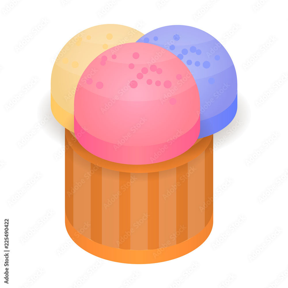 Poster colorful bakery icon. isometric of colorful bakery vector icon for web design isolated on white back