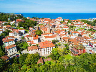 Obraz premium Comillas city aerial view, Spain