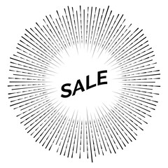 Black sale sticker with fireworks