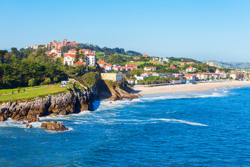 Comillas city beach aerial view © saiko3p