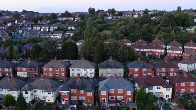 Coventry housing estate aerial view.