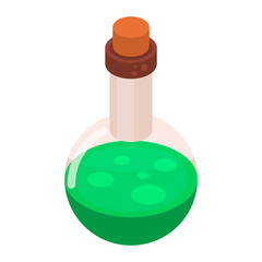 Green potion icon. Isometric of green potion vector icon for web design isolated on white background