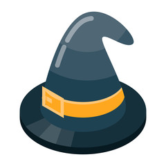 Witch hat icon. Isometric of witch hat vector icon for web design isolated on white background