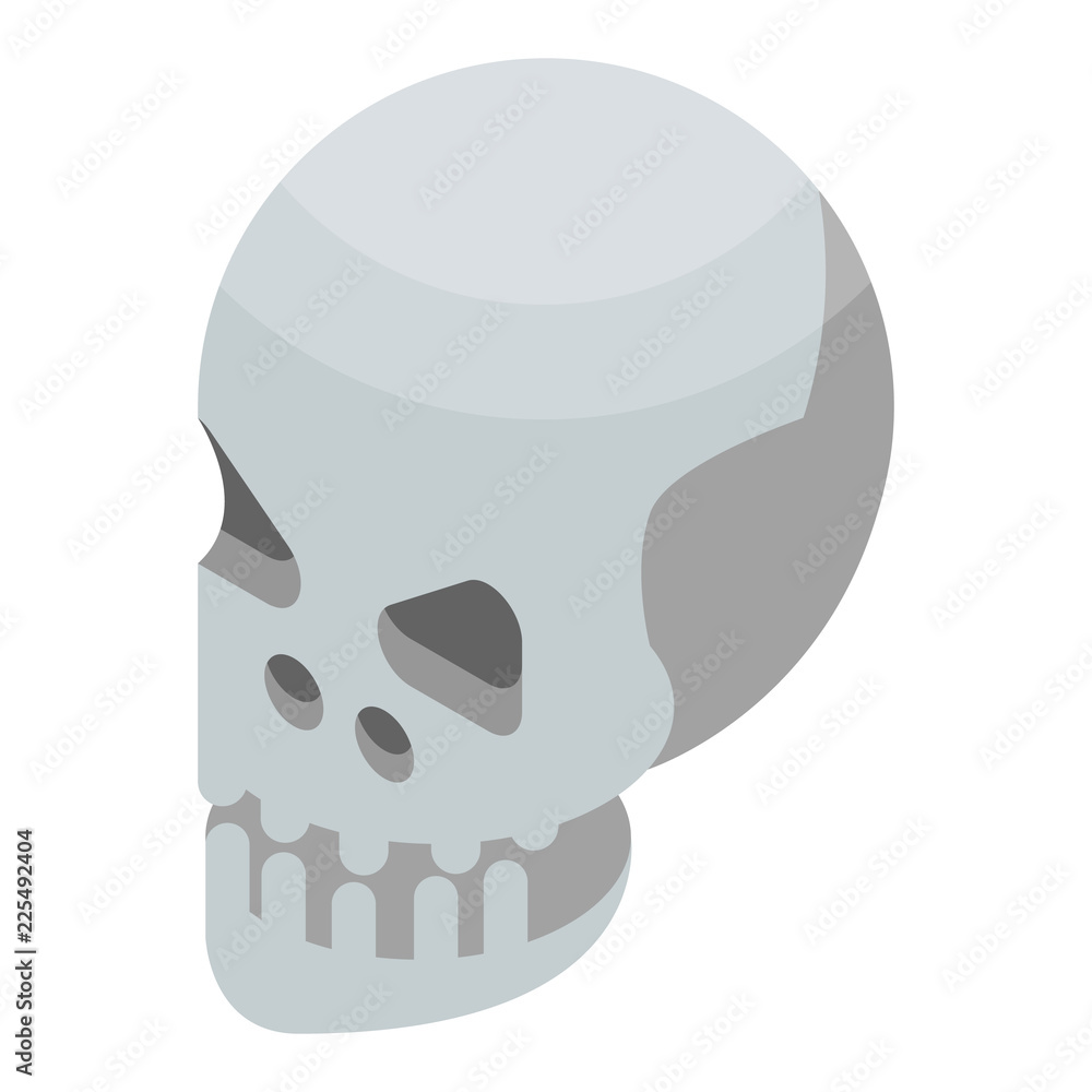Poster skull icon. isometric of skull vector icon for web design isolated on white background