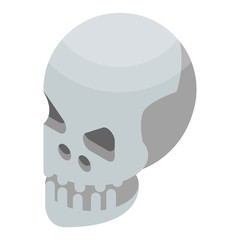 Skull icon. Isometric of skull vector icon for web design isolated on white background