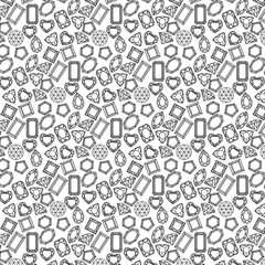 pattern diamonds, precious stones of different forms of cut.