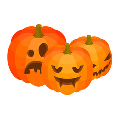 Halloween pumpkins icon. Isometric of halloween pumpkins vector icon for web design isolated on white background