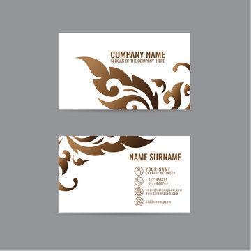 Thai Art Card Vector business cards. on gray background