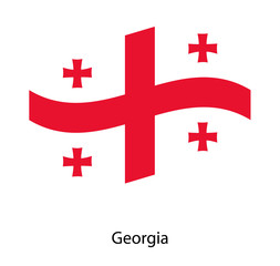 Flag of Georgia.Georgia Icon vector illustration
