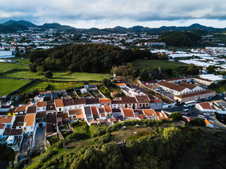 Fototapeta premium Top view of Ponta Delgada, San Miguel island, Azores, Portugal.