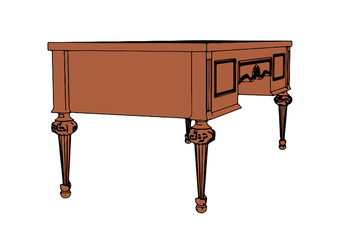 brown writing desk vector