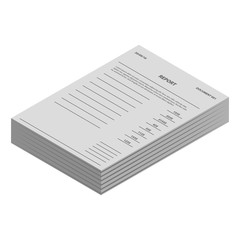 Report paper icon. Isometric of report paper vector icon for web design isolated on white background