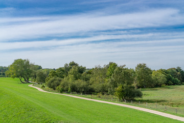 Way behind the dike at the German Baltic Sea coast