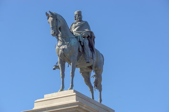 Built in 1895, the monument to Giuseppe Garibaldi is located on the highest part of the Gianicolo hill in Rome, Italy