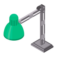 Desktop office lamp icon. Isometric of desktop office lamp vector icon for web design isolated on white background