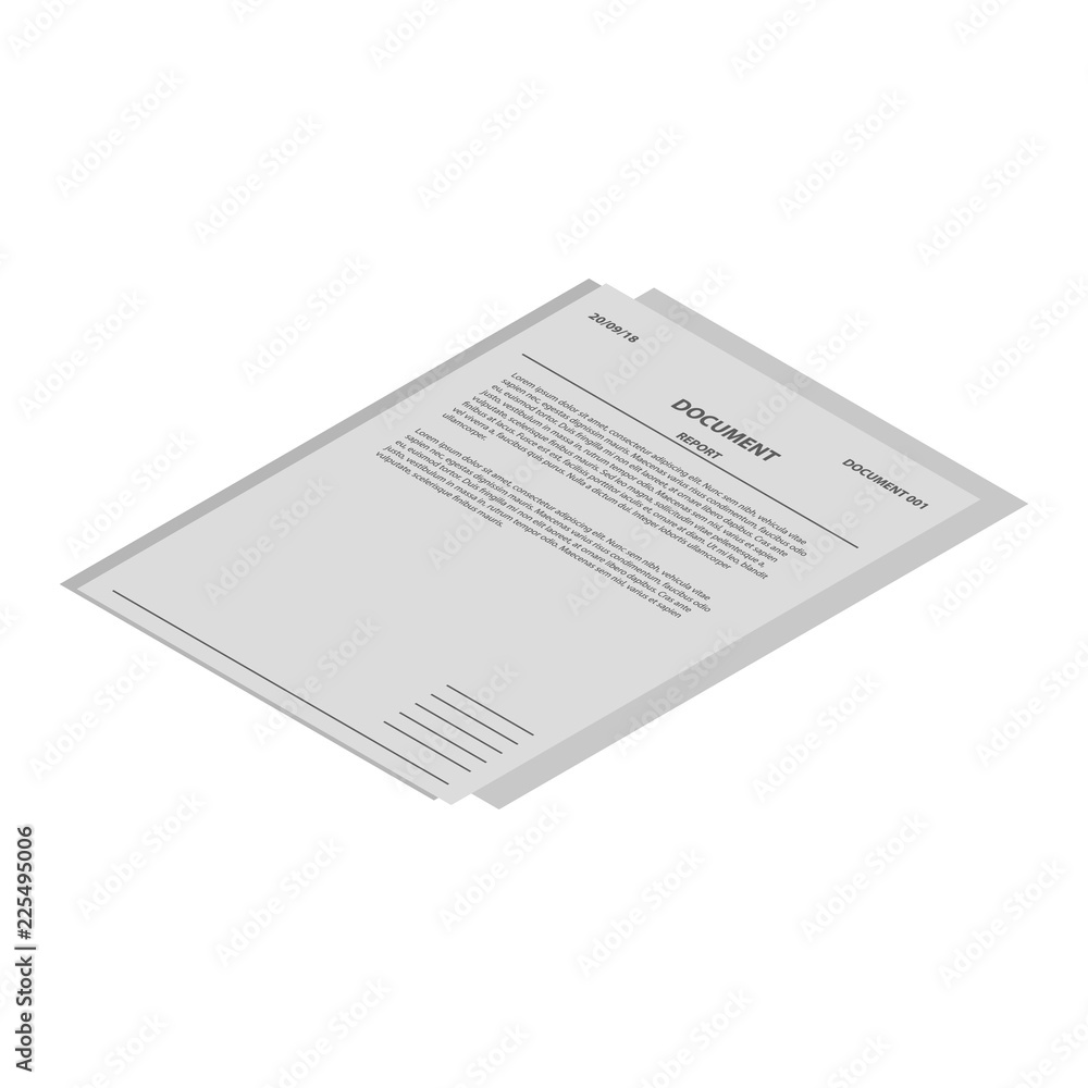 Poster document report icon. isometric of document report vector icon for web design isolated on white back
