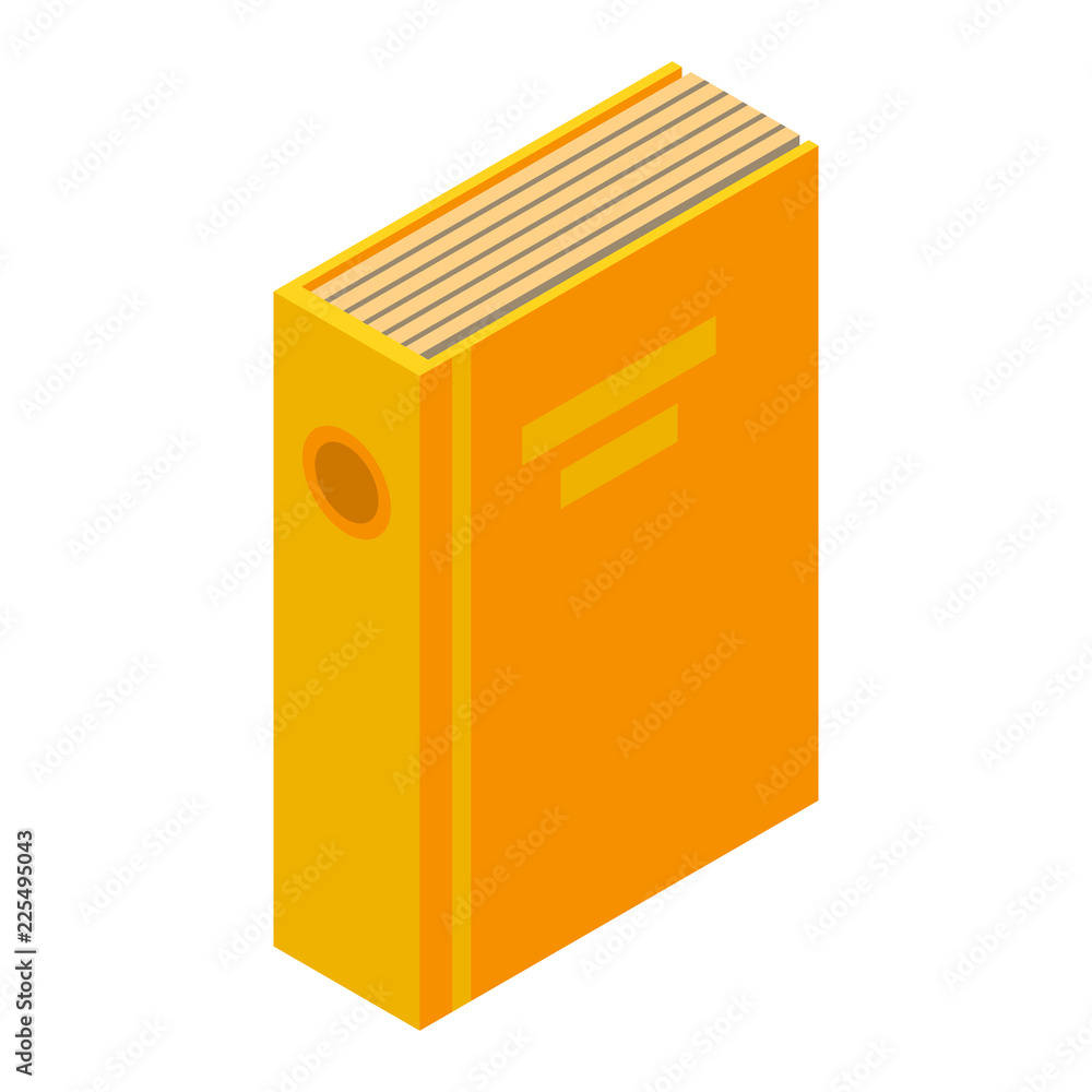 Poster yellow folder icon. isometric of yellow folder vector icon for web design isolated on white backgrou