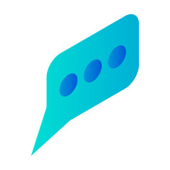 Blue speech bubble icon. Isometric of blue speech bubble vector icon for web design isolated on white background