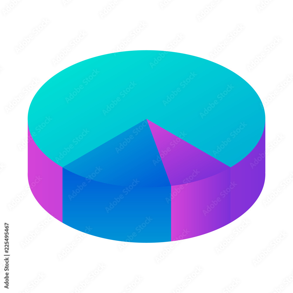Poster round diagram icon. isometric of round diagram vector icon for web design isolated on white backgrou