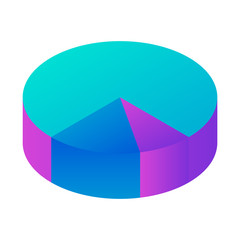 Obraz premium Round diagram icon. Isometric of round diagram vector icon for web design isolated on white background