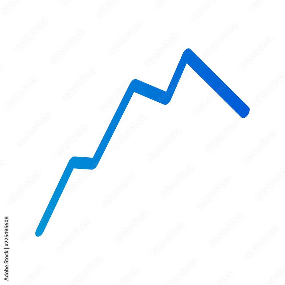 Poster blue line graph icon. isometric of blue line graph vector icon for web design isolated on white back