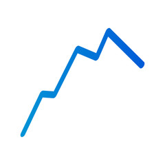 Blue line graph icon. Isometric of blue line graph vector icon for web design isolated on white background