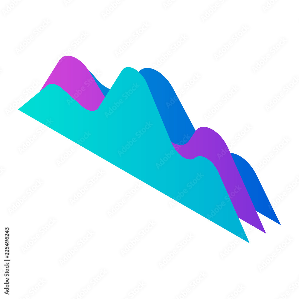 Poster graph abstract icon. isometric of graph abstract vector icon for web design isolated on white backgr