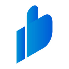 Blue thumb up icon. Isometric of blue thumb up vector icon for web design isolated on white background