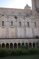 Fototapeta na wymiar Cefalu, Italy - September 09, 2018: View of Cefalu Cathedral Cloister