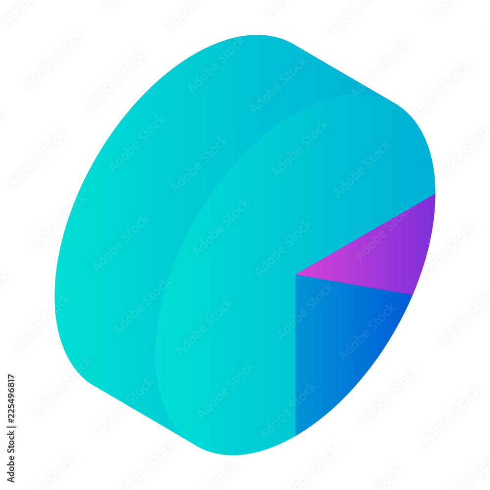 Poster round graph icon. isometric of round graph vector icon for web design isolated on white background