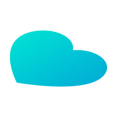 Blue heart icon. Isometric of blue heart vector icon for web design isolated on white background