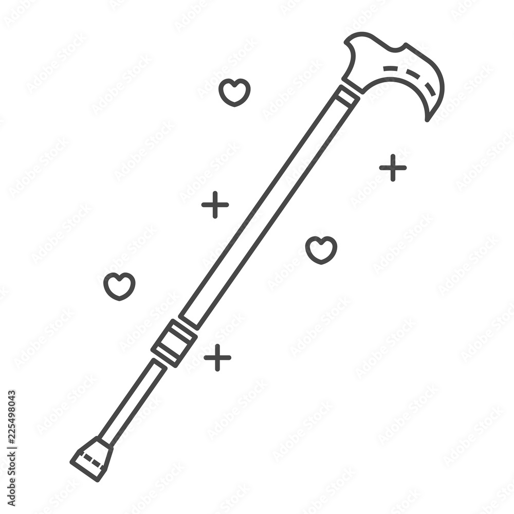 Poster walking stick icon. outline walking stick vector icon for web design isolated on white background