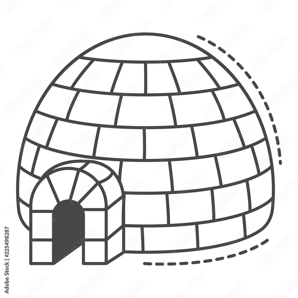 Poster alaska igloo icon. outline alaska igloo vector icon for web design isolated on white background