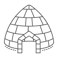 Ice igloo icon. Outline ice igloo vector icon for web design isolated on white background
