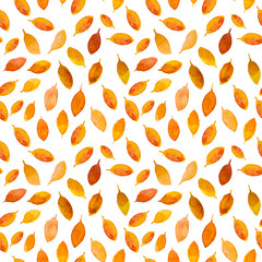 Seamless pattern with hand painted watercolor autumn leaves. Perfect for your project, wedding, greeting card, photos, blogs, wallpaper, pattern etc. 