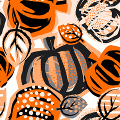 Thanksgiving pumpkin seamless pattern
