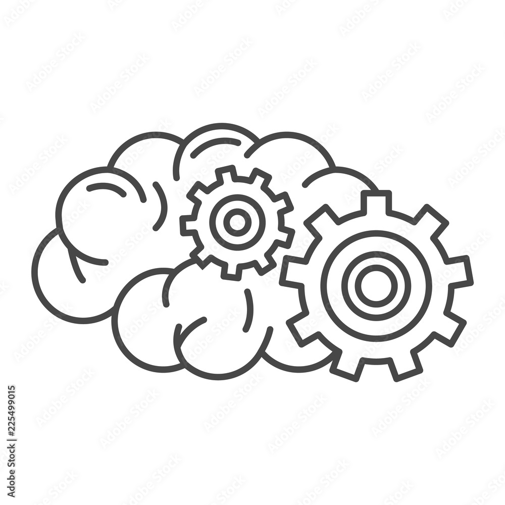 Poster brain thinking icon. outline brain thinking vector icon for web design isolated on white background