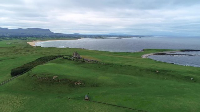 Aerial view of the Classiebawn Castle in Ireland