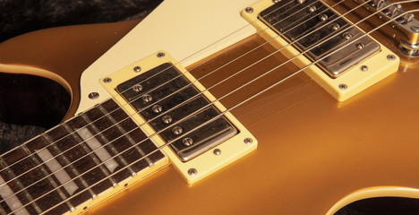 Close up of an electric guitar