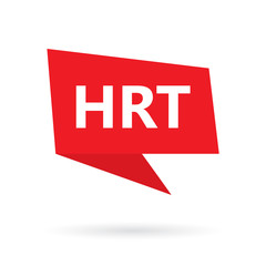 HRT (Hormone Replacement Therapy) word on a speach bubble- vector illustration
