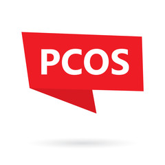 PCOS (Polycystic ovary syndrome) word on a speach bubble- vector illustration