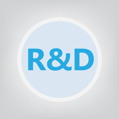 R&D (Research and development) acronym- vector illustration