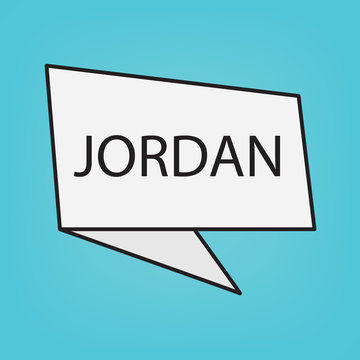 Jordan word on sticker- vector illustration
