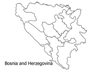 Bosnia and Herzegovina border on a white background circuit	