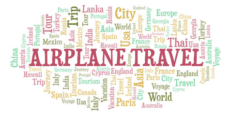 Airplane Travel word cloud.