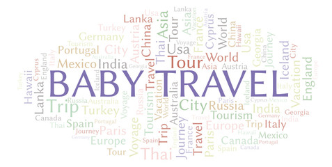 Obraz premium Baby Travel word cloud.