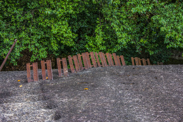visual of the trail of the hill are joao in copacabana