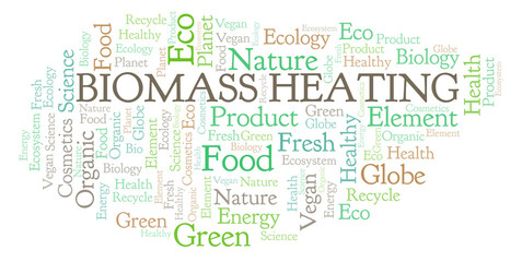 Obraz premium Biomass Heating word cloud.