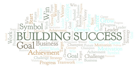Obraz premium Building Success word cloud.