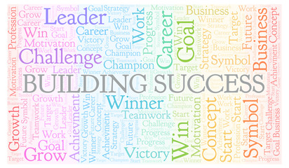 Obraz premium Building Success word cloud.